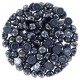 Czech 2-hole Cabochon beads 6mm Jet Hematite